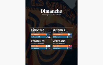 Planning Dimanche 28 septembre