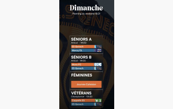 Programme dimanche 18 janvier 2026