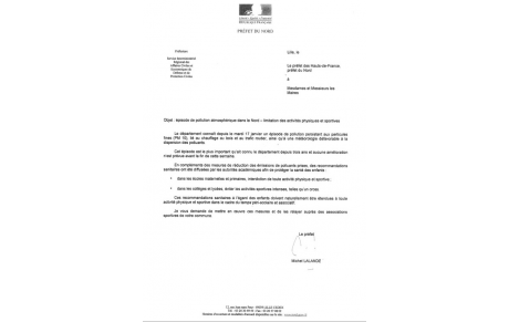 Infos entraînement pollution 