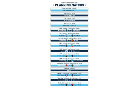 Planning week-end 25-26 novembre