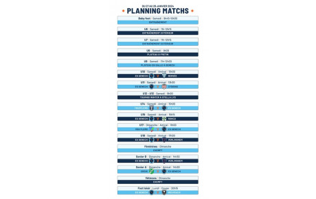 Planning week end 27-28 janvier
