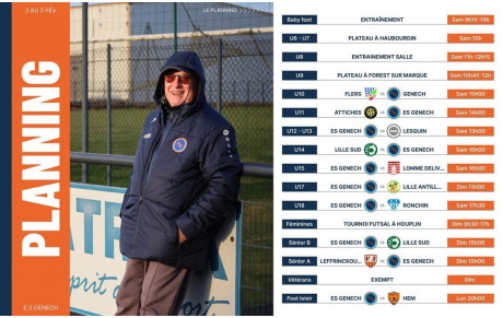 Planning  3 et 4 Février