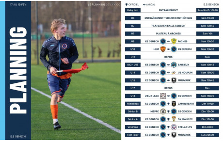 Planning des 17&amp;18 Fev