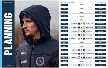 Planning des 9 et 10 mars 2024