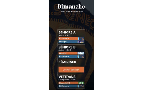 Programme dimanche 18 janvier 2026